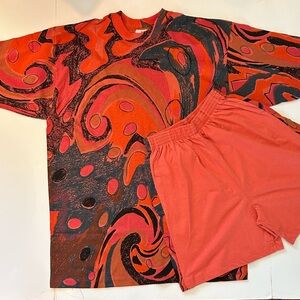 NEW 90’s VINTAGE GEOMETRIC T-SHIRT / SHORT SET